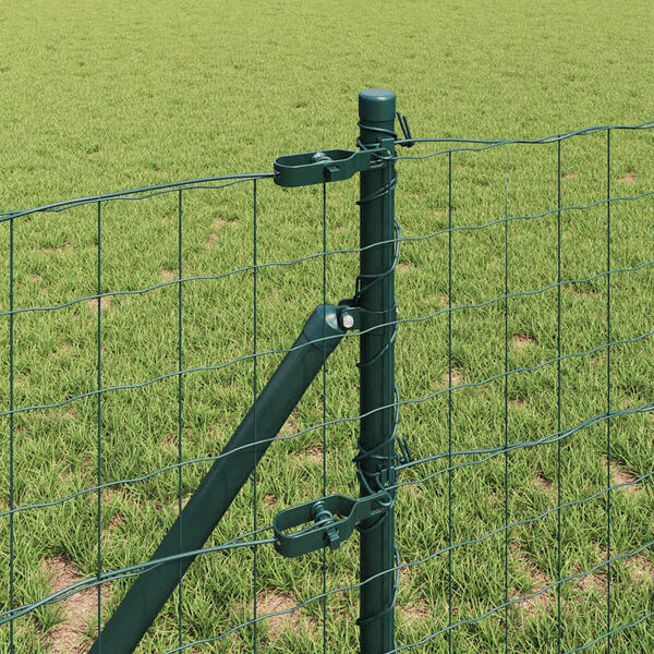 vidaXL Zaun mit Pfosten Gr&uuml;n 0,8 x 10 m Stahl