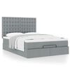 vidaXL Ottoman-Bett mit Matratze Hellgrau 140x200 cm Stoff
