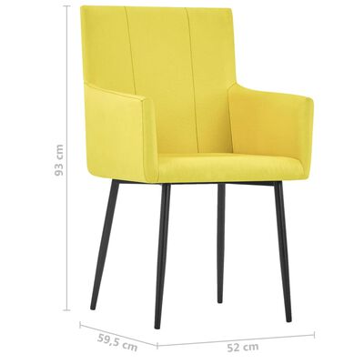 vidaXL Esszimmerstühle mit Armlehnen 6 Stk. Gelb Stoff