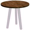 vidaXL Tischplatte Dunkelbraun &Oslash; 60 x 2,5 cm Massivholz Eiche