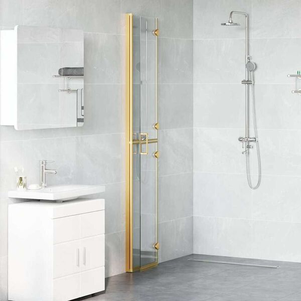 vidaXL Walk-in Duschwand Gold 70 x 6.5 x 190 cm Energiesparendes Glas