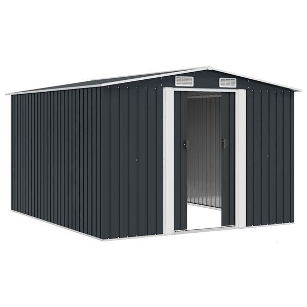vidaXL Ger&auml;tehaus 257x298x178 cm Metall Anthrazit