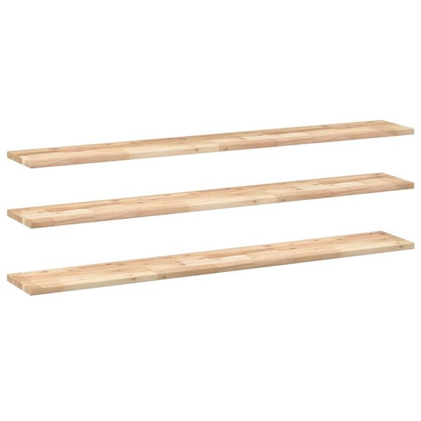 vidaXL Schweberegale 3 Stk. 160x20x2 cm Massivholz Akazie Unbehandelt