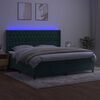 vidaXL Boxspringbett mit Matratze & LED Dunkelgr&uuml;n 200x200 cm Samt