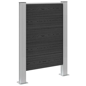 vidaXL M&uuml;lltonnenzaun Grau 85 x 12 x 115 cm Aluminium und WPC