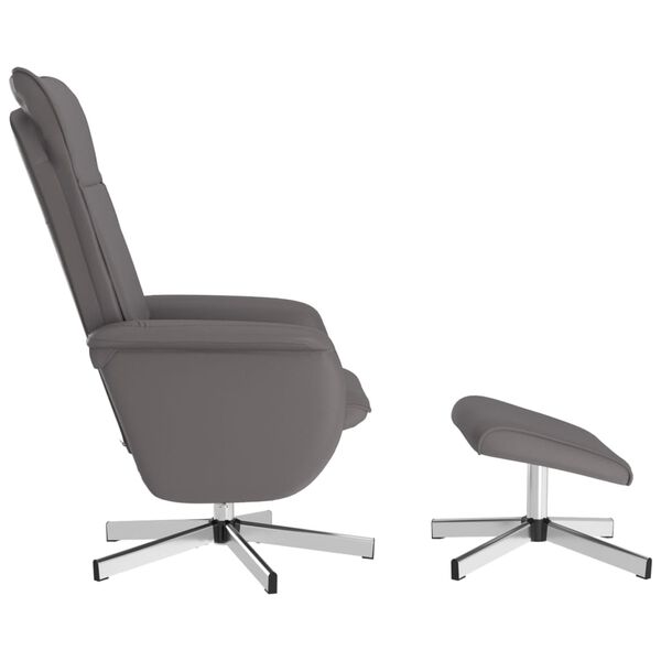 vidaXL Relaxsessel mit Fu&szlig;hocker Grau Kunstleder