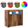 vidaXL Sideboard mit LED-Leuchten Altholz-Optik 80x35x75 cm