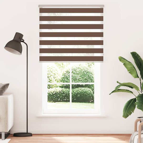 vidaXL Doppelrollo Braun 125x230 cm Stoffbreite 120,9 cm Polyester
