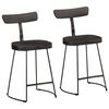vidaXL Barhocker 2 Stk. Schwarz 49x43x79 cm Mango Massivholz