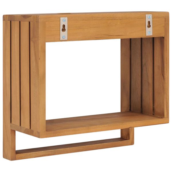 vidaXL Handtuchregal zur Wandmontage 35×20×35 cm Teak Massivholz