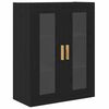 vidaXL Wandschrank Wandmontiert Schwarz Eichen-Optik 69,5 x 34 x 90 cm