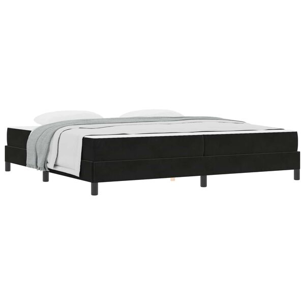 vidaXL Boxspringbett mit Matratze Schwarz 200 x 200 cm Stoff