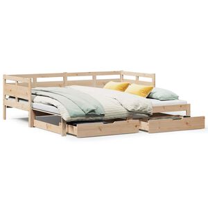 vidaXL Tagesbett Ausziehbar mit Schubladen ohne Matratze 80x200 cm