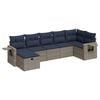 vidaXL 7-tlg. Garten-Sofagarnitur mit Kissen Grau Poly Rattan
