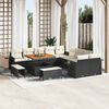 vidaXL Gartensofa-set mit Kissen 13 pcs Schwarz Poly-Rattan