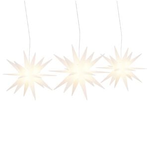 vidaXL LED-Weihnachtssterne 3 Stk. Faltbar Wei&szlig;