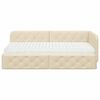 vidaXL Eckbettgestell mit Matratze Creme 90 x 190 cm Stoff