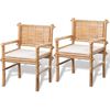 vidaXL 3-tlg. Bistro-Set mit Auflagen Bambus