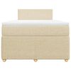 vidaXL Boxspringbett mit Matratze Creme 120x200 cm Stoff