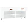 vidaXL Schuhbank Hochglanz-Wei&szlig; 102x35x55 cm Holzwerkstoff
