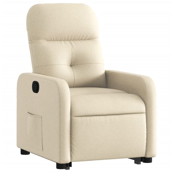 vidaXL Relaxsessel mit Aufstehhilfe Creme Stoff