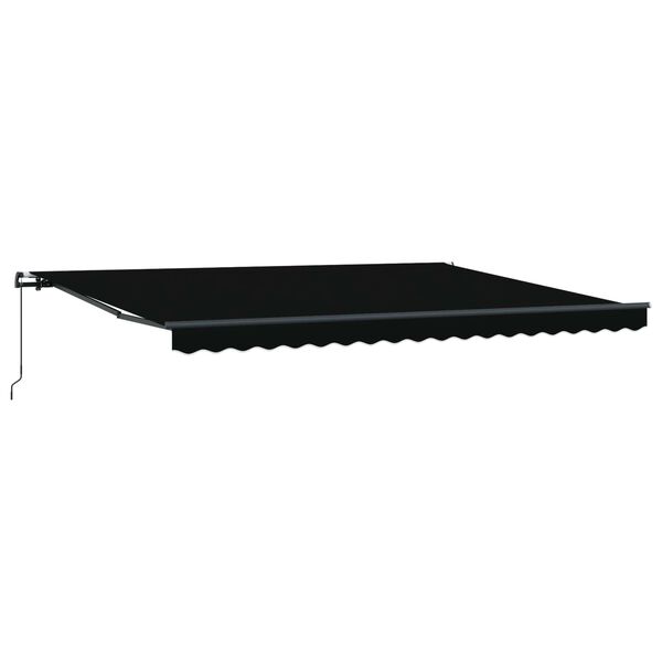 vidaXL Einziehbare Markise Schwarz 450 x 300 cm Polyester und Stahl