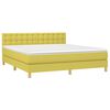 vidaXL Boxspringbett mit Matratze & LED Gr&uuml;n 160x200 cm Stoff