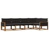 vidaXL Outdoor-Sofagarnitur 5 stk. Natur und Schwarz