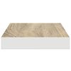 vidaXL Schweberegal Eichen-Optik und Wei&szlig; 50x23x3,8 cm MDF