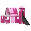 vidaXL Kinderloftbett Wei&szlig; und Rosa 90 x 200 cm Metall