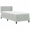 vidaXL Boxspringbett mit Matratze Hellgrau 200 x 80 cm Polyester