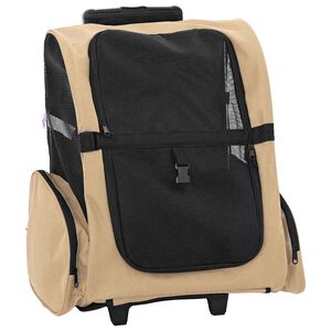 vidaXL Trolley f&uuml;r Haustiere 3-in-1 Sandfarbe 48x32x(57-106) cm cm Oxford-Gewebe