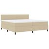vidaXL LED Boxspringbett Hellgrau und Wei&szlig; 200 x 200 cm Cordstoff