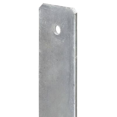 vidaXL Pfostenträger 2 Stk. Silbern 8×6×60 cm Verzinkter Stahl