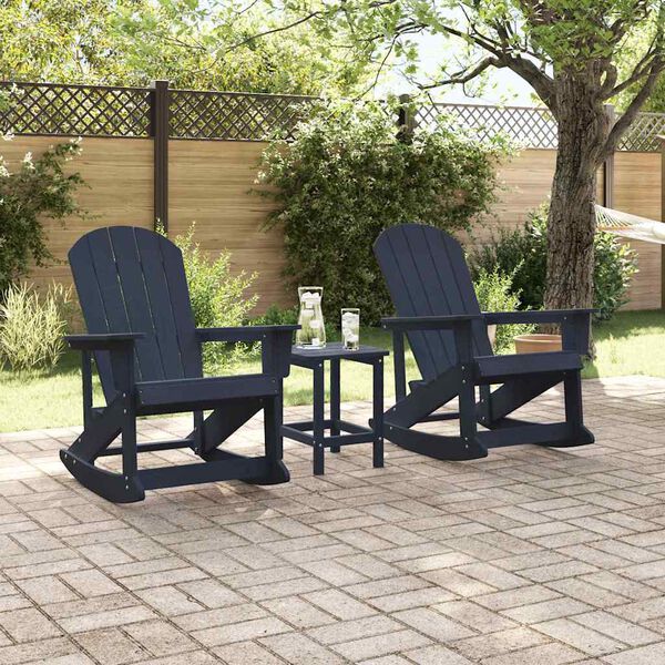 vidaXL Adirondack Schaukelstühle 2 pcs Marineblau HDPE