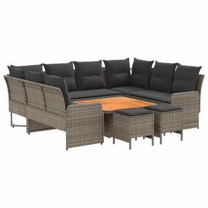 vidaXL M&ouml;belsets 8 stk. Grau und Dunkelgrau PE-Rattan