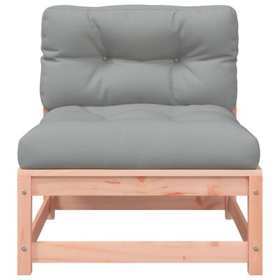 vidaXL Gartensofa ohne Armlehnen mit Kissen und Hocker