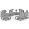 vidaXL 9-tlg. Garten-Lounge-Set Grau Kiefer Massivholz
