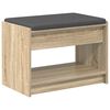 vidaXL Flurbank mit Kissen mit Regal Sonoma-Eiche 63 x 38 x 45 cm
