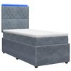 vidaXL LED Boxspringbett mit Matratze Dunkelgrau 80 x 200 cm Samt