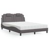 vidaXL Bett "Viana" mit Matratze Grau 140x200 cm Kunstleder