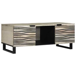 vidaXL Couchtisch Beige und Schwarz 100 x 54 x 40 cm Massivholz Akazie