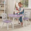 KidKraft Kindertisch-Set mit Stauraum und St&uuml;hlen Rund Lavendel & Wei&szlig;