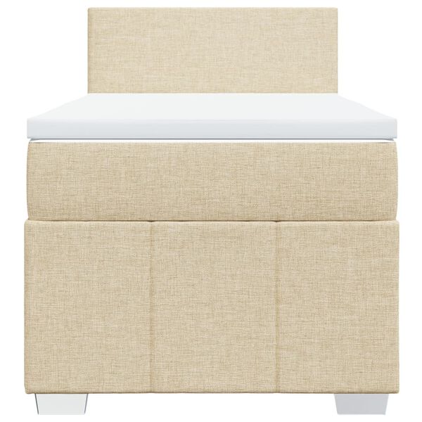 vidaXL Boxspringbett mit Matratze Creme 90x200 cm Stoff