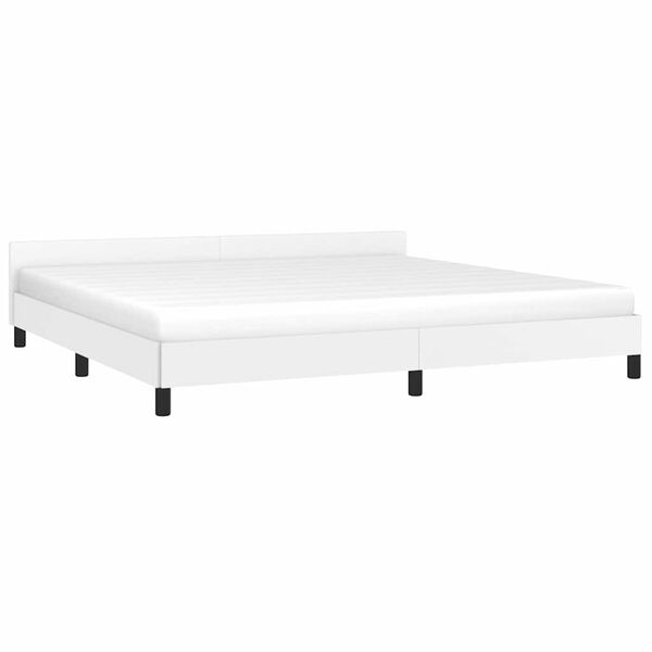 vidaXL Bettgestell mit Kopfteil ohne Matratze Wei&szlig; 200x200 cm
