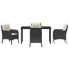 vidaXL Garten Essgruppe mit Kissen 5 pcs Schwarz Poly-Rattan