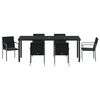 vidaXL Garten Essgruppe 7 pcs Schwarz und Grau PE-Rattan