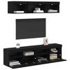 vidaXL TV Wand Einheiten mit LED mit LED 5 pcs Schwarz Eichen-Optik