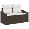 vidaXL Sofa Set mit Kissen 8 pcs Braun und Creme Poly-Rattan
