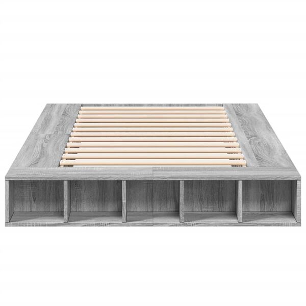 vidaXL Bettgestell Grau Sonoma 120x190 cm Holzwerkstoff